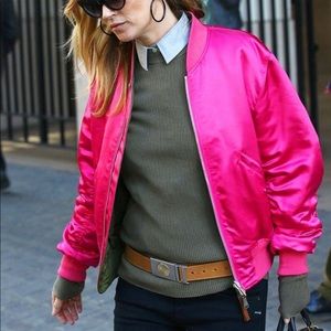hot pink satin jacket